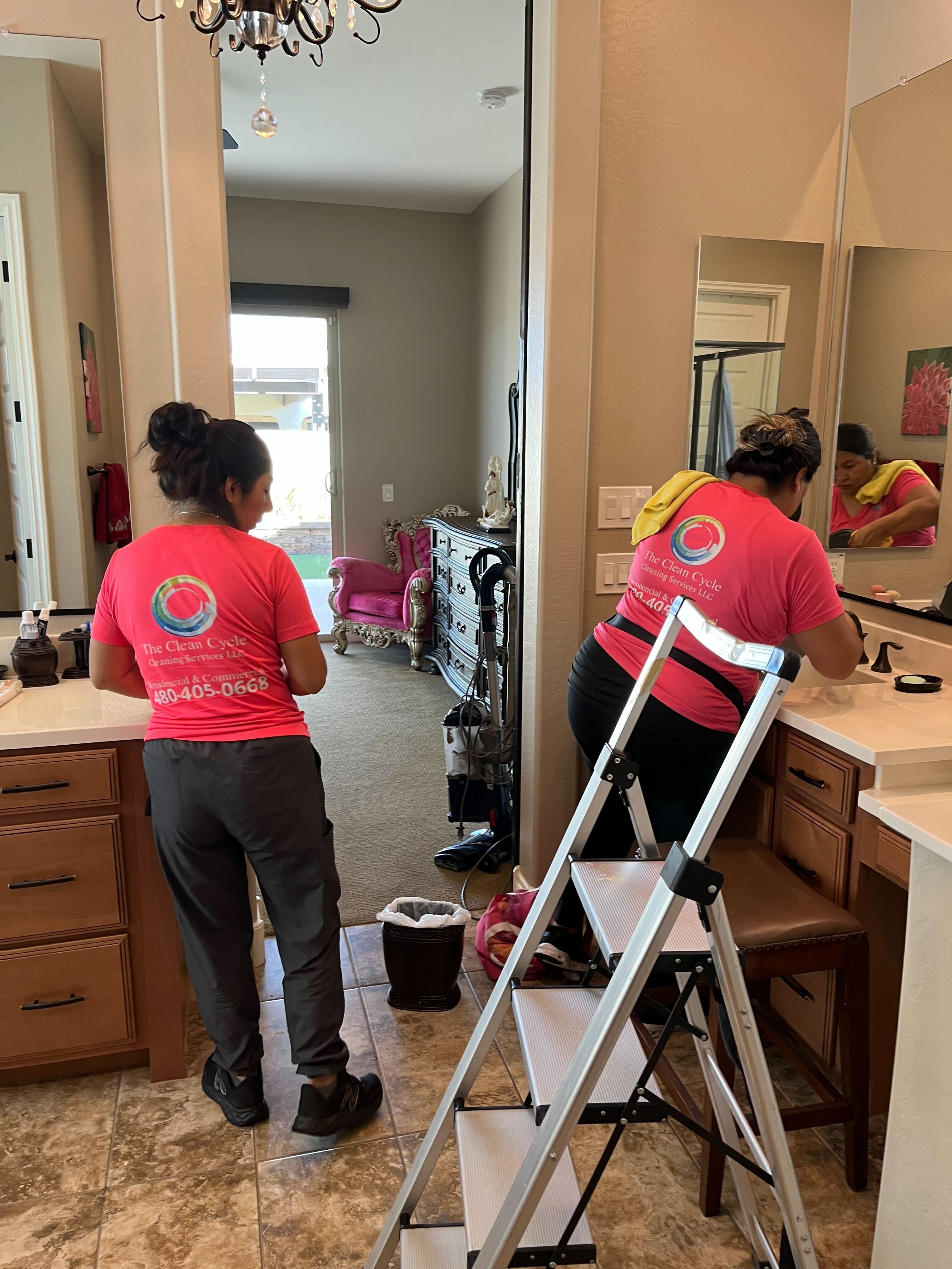 Professional cleaning team member